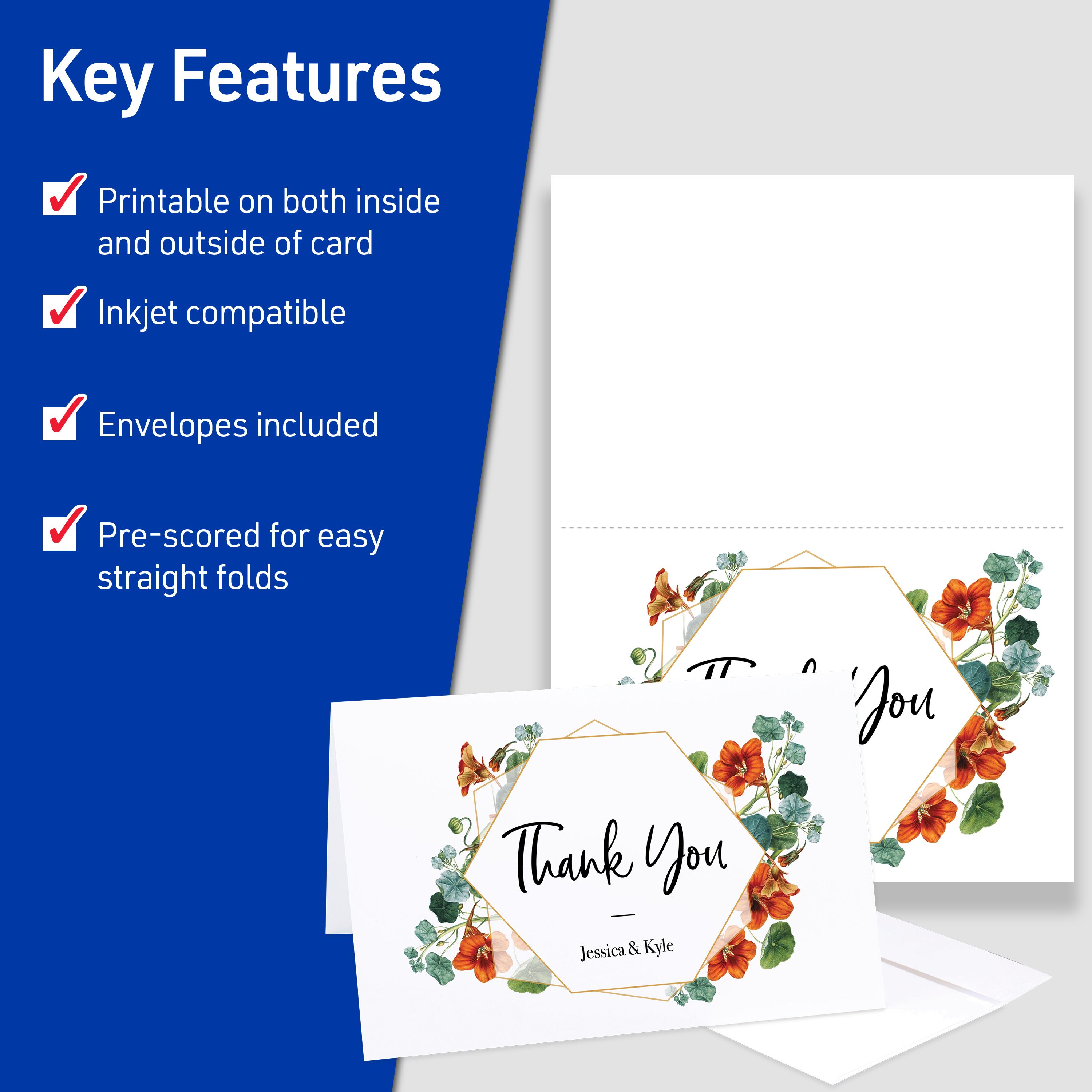 Half-Fold Greeting Cards & Envelopes, Matte White 3265 | Avery